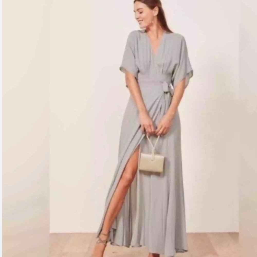 Reformation NWT Size Large Gray Maxi Dress